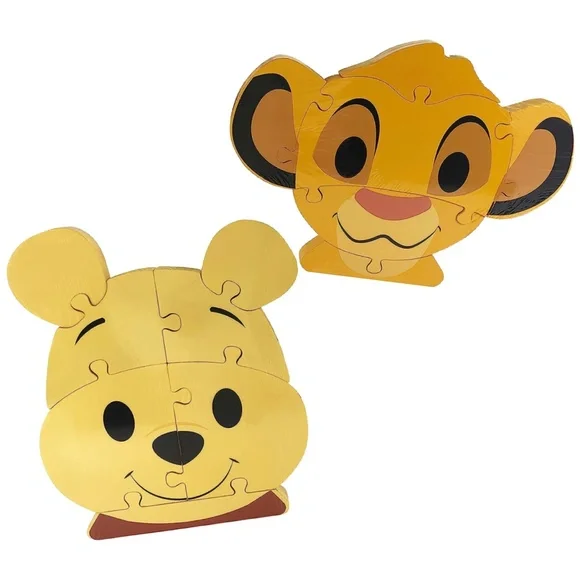 Disney Wooden Puzzles Winnie the Pooh & Simba Lion King 2-Pack Toddler Lot NIB - Picture 2 of 7